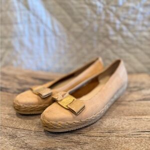 Salvatore Ferragamo Tan Ballet Flats